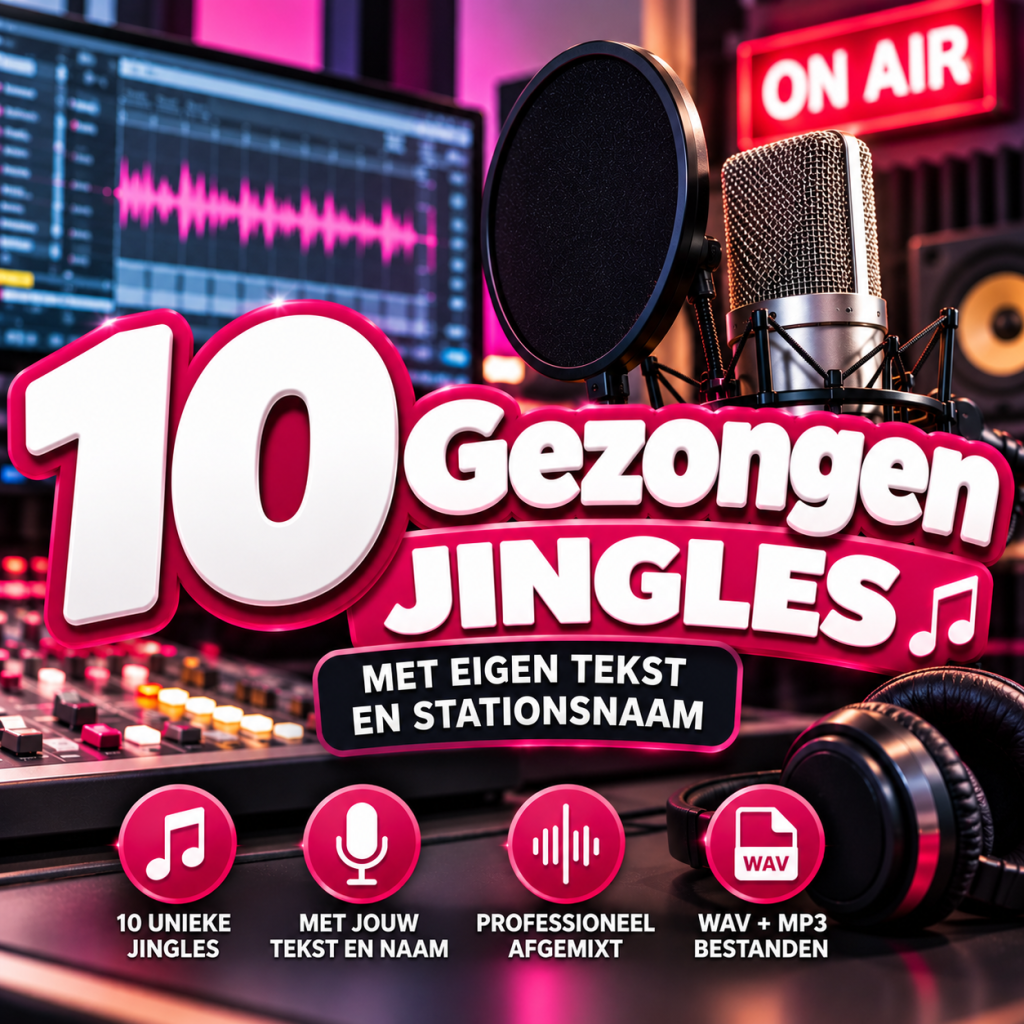 10 gezongen AI-jingles op maat met eigen teksten en stationsnaam