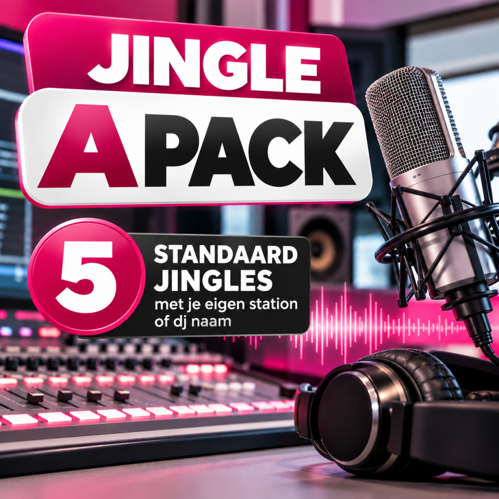 Jingle A Pack – 5 standaard radiojingles met eigen stationsnaam of DJ-naam