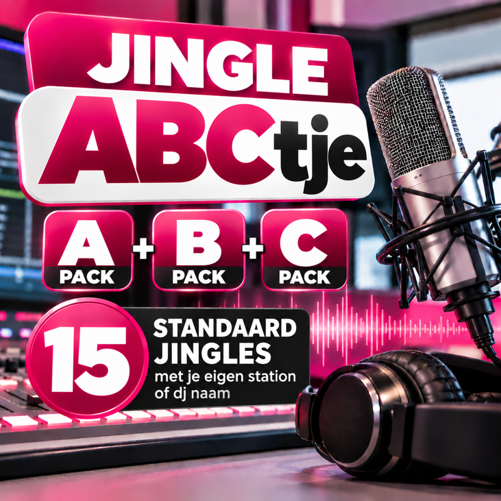 ABC'tje Jingle Pack – 15 standaard radiojingles met eigen stationsnaam of DJ-naam