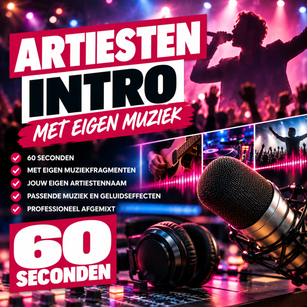 Artiesten Intro 60 seconden met eigen muziekfragmenten