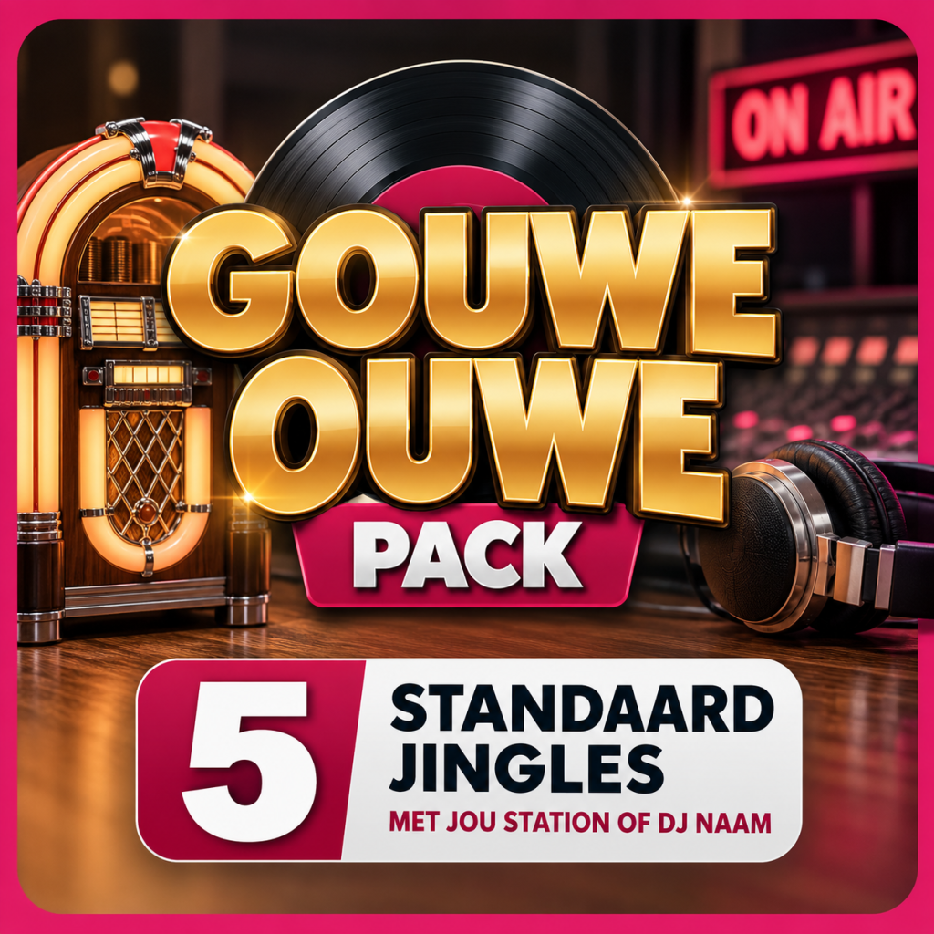 Gouwe Ouwe Pack – 5 standaard oldies radiojingles met eigen stationsnaam of DJ-naam