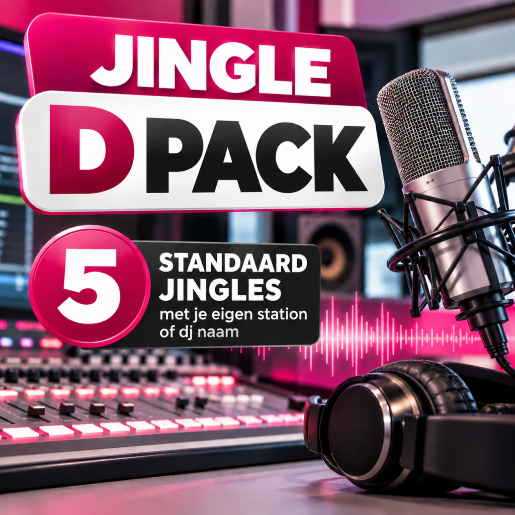 Jingle D Pack – 5 standaard radiojingles met eigen stationsnaam of DJ-naam
