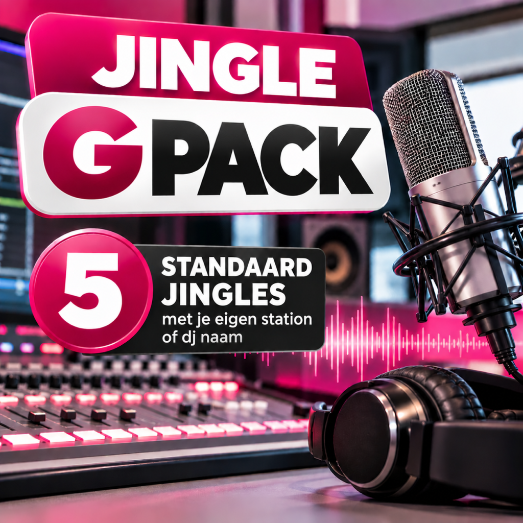 Jingle G Pack – 5 standaard radiojingles met eigen stationsnaam of DJ-naam