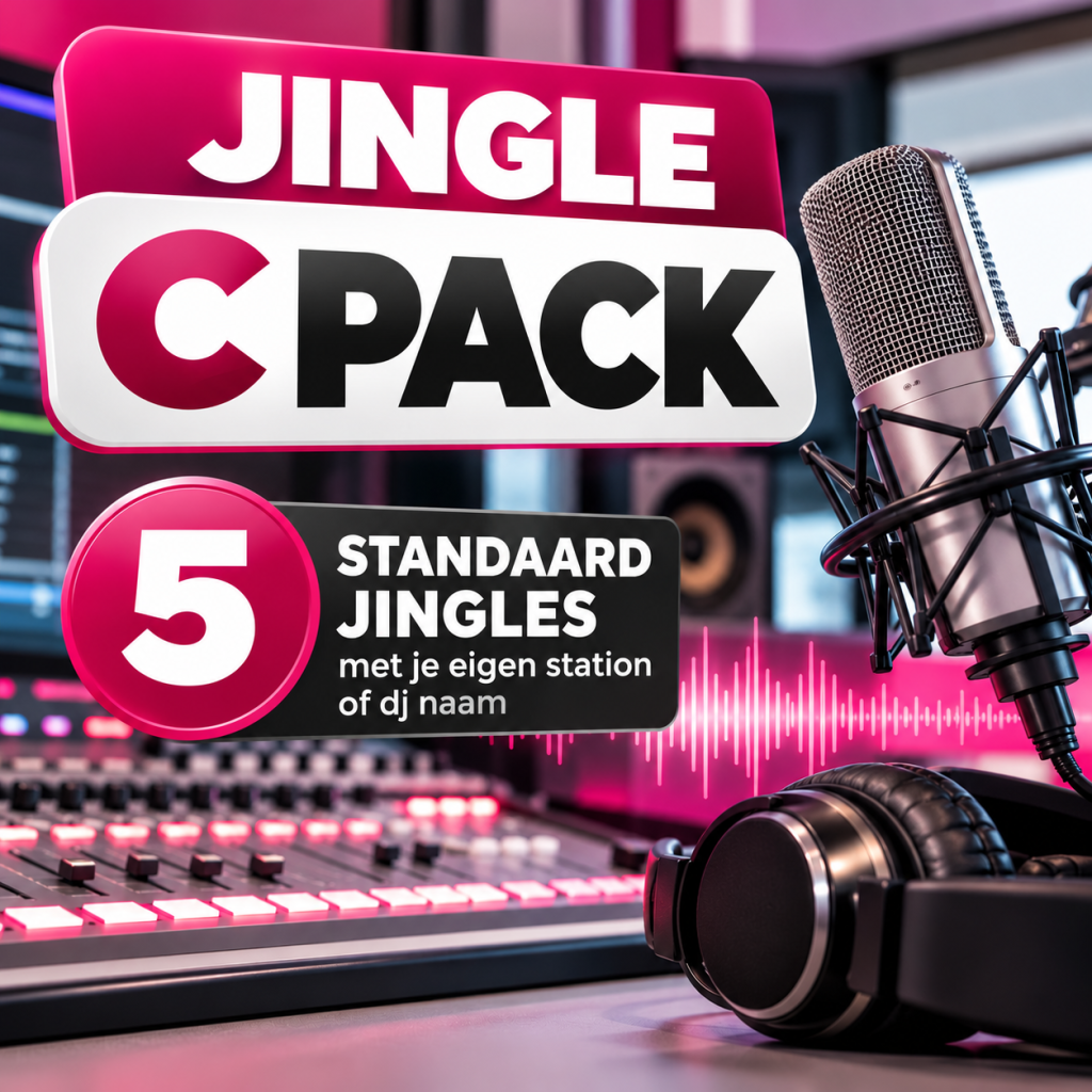 Jingle C Pack – 5 standaard radiojingles met eigen stationsnaam of DJ-naam