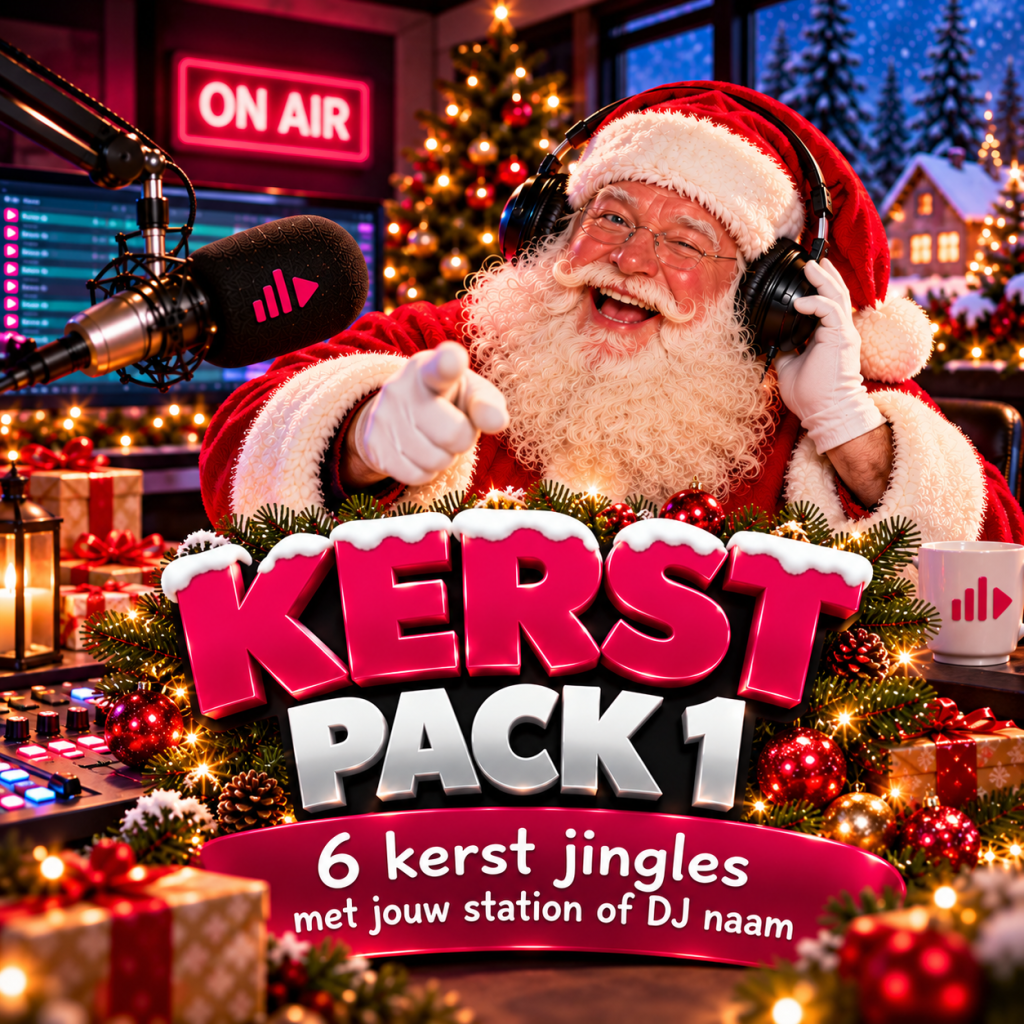 Christmas Pack 1 – 6 kerstjingles voor radiostations met eigen stationsnaam of DJ-naam