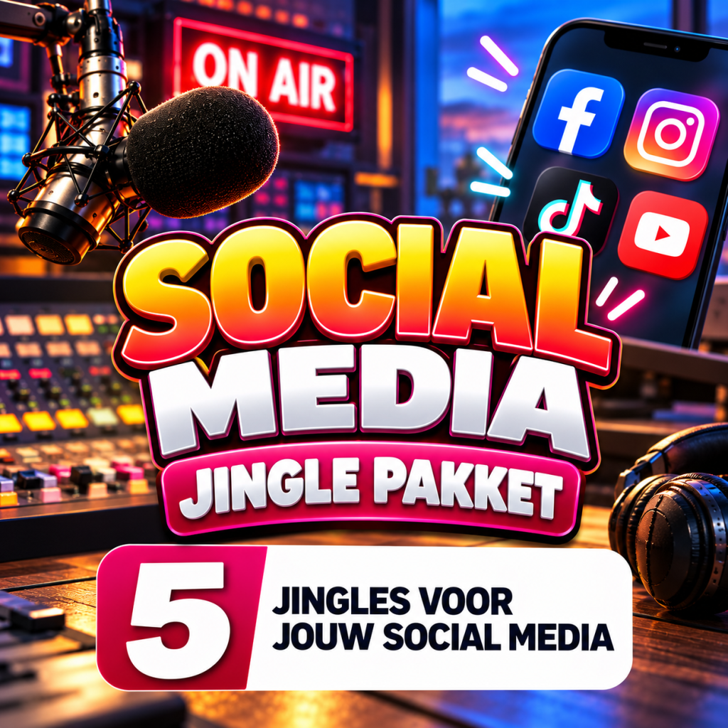 Social Media Jingle Pakket – 5 standaard radiojingles voor Facebook, Instagram, TikTok en YouTube