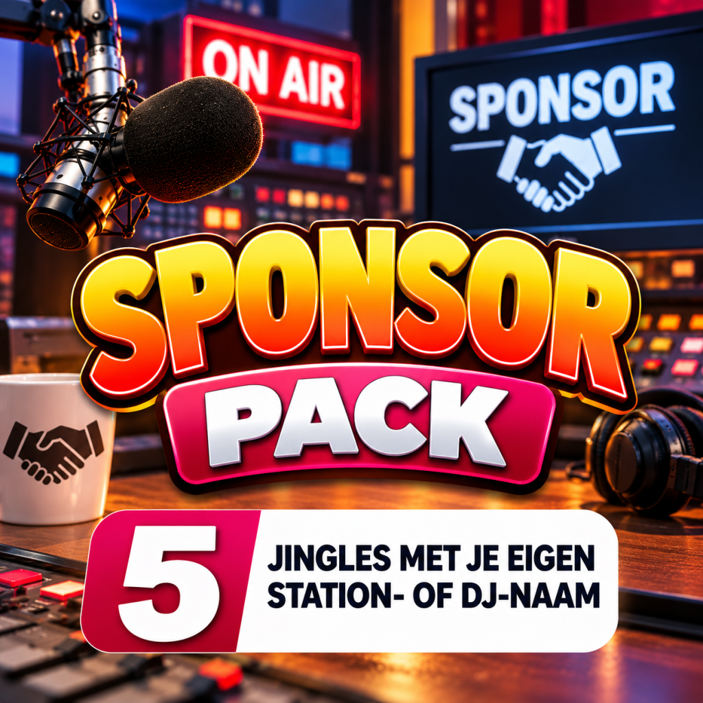 Sponsor Pack – 5 standaard sponsorjingles met eigen sponsornaam en radiostationsnaam